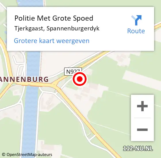 Locatie op kaart van de 112 melding: Politie Met Grote Spoed Naar Tjerkgaast, Spannenburgerdyk op 2 juli 2024 07:58