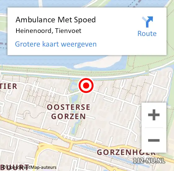 Locatie op kaart van de 112 melding: Ambulance Met Spoed Naar Heinenoord, Tienvoet op 2 juli 2024 08:02