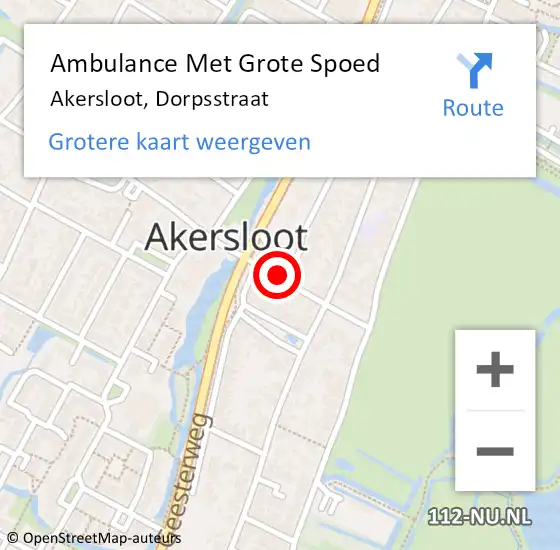 Locatie op kaart van de 112 melding: Ambulance Met Grote Spoed Naar Akersloot, Dorpsstraat op 2 juli 2024 08:18