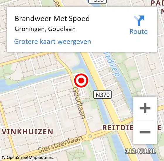 Locatie op kaart van de 112 melding: Brandweer Met Spoed Naar Groningen, Goudlaan op 2 juli 2024 08:44