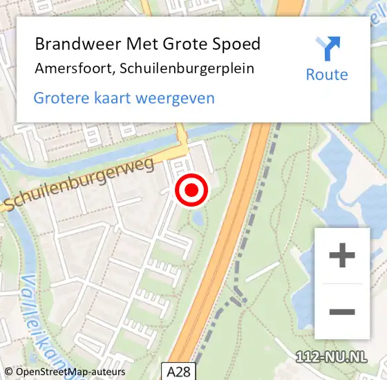 Locatie op kaart van de 112 melding: Brandweer Met Grote Spoed Naar Amersfoort, Schuilenburgerplein op 2 juli 2024 09:06