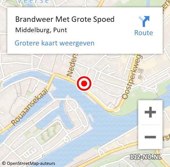 Locatie op kaart van de 112 melding: Brandweer Met Grote Spoed Naar Middelburg, Punt op 2 juli 2024 09:34