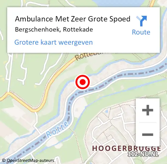 Locatie op kaart van de 112 melding: Ambulance Met Zeer Grote Spoed Naar Bergschenhoek, Rottekade op 2 juli 2024 10:02