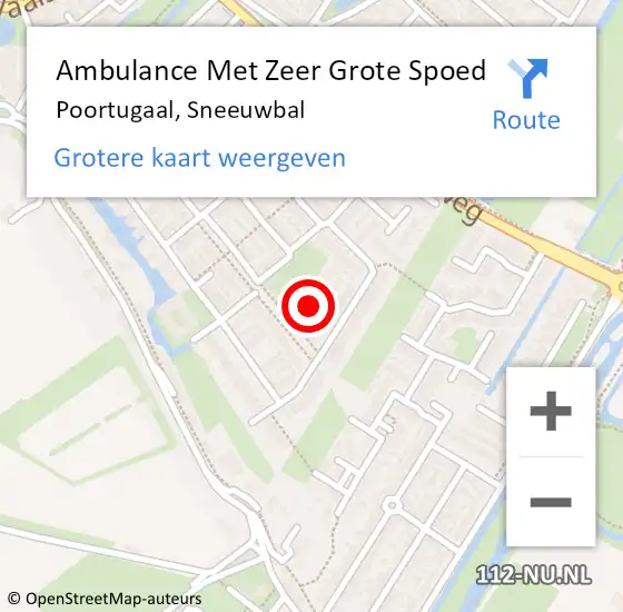 Locatie op kaart van de 112 melding: Ambulance Met Zeer Grote Spoed Naar Poortugaal, Sneeuwbal op 2 juli 2024 10:05