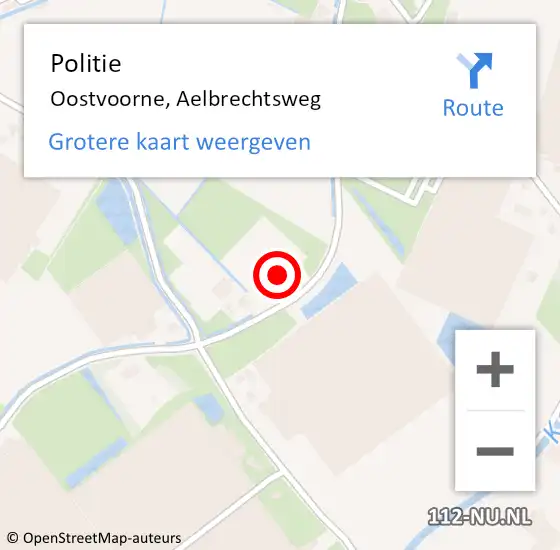 Locatie op kaart van de 112 melding: Politie Oostvoorne, Aelbrechtsweg op 2 juli 2024 10:57