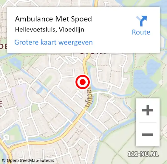 Locatie op kaart van de 112 melding: Ambulance Met Spoed Naar Hellevoetsluis, Vloedlijn op 2 juli 2024 11:04