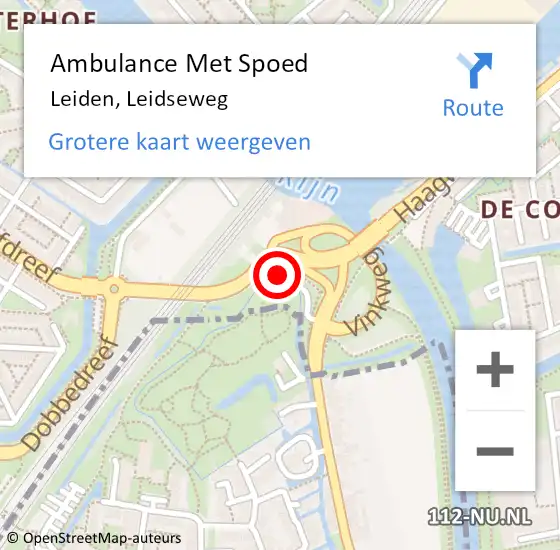 Locatie op kaart van de 112 melding: Ambulance Met Spoed Naar Leiden, Leidseweg op 2 juli 2024 11:20