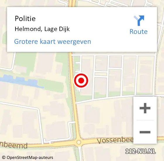 Locatie op kaart van de 112 melding: Politie Helmond, Lage Dijk op 2 juli 2024 11:22