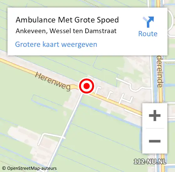 Locatie op kaart van de 112 melding: Ambulance Met Grote Spoed Naar Ankeveen, Wessel ten Damstraat op 11 oktober 2014 15:24