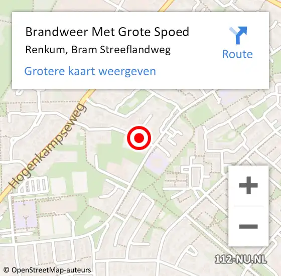 Locatie op kaart van de 112 melding: Brandweer Met Grote Spoed Naar Renkum, Bram Streeflandweg op 2 juli 2024 11:49