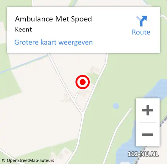 Locatie op kaart van de 112 melding: Ambulance Met Spoed Naar Keent op 2 juli 2024 11:52