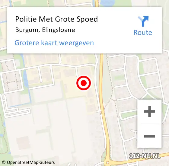 Locatie op kaart van de 112 melding: Politie Met Grote Spoed Naar Burgum, Elingsloane op 2 juli 2024 12:00