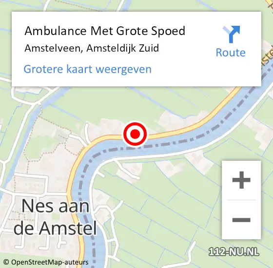 Locatie op kaart van de 112 melding: Ambulance Met Grote Spoed Naar Amstelveen, Amsteldijk Zuid op 2 juli 2024 13:12