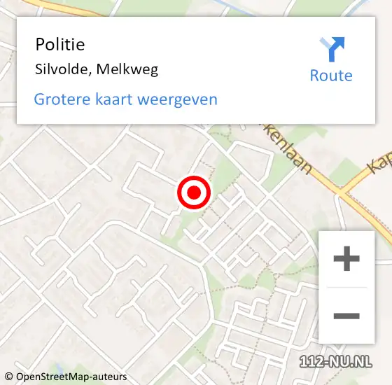 Locatie op kaart van de 112 melding: Politie Silvolde, Melkweg op 2 juli 2024 13:36