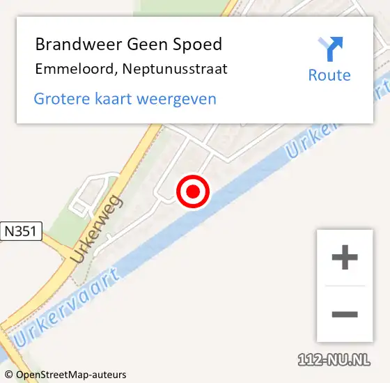 Locatie op kaart van de 112 melding: Brandweer Geen Spoed Naar Emmeloord, Neptunusstraat op 2 juli 2024 13:37