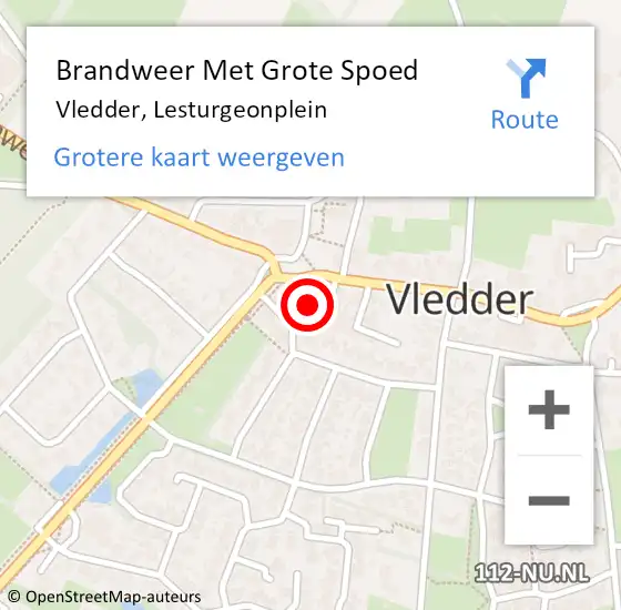 Locatie op kaart van de 112 melding: Brandweer Met Grote Spoed Naar Vledder, Lesturgeonplein op 11 oktober 2014 15:48