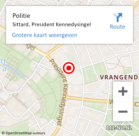 Locatie op kaart van de 112 melding: Politie Sittard, President Kennedysingel op 2 juli 2024 14:18