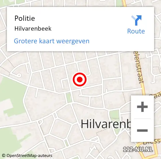 Locatie op kaart van de 112 melding: Politie Hilvarenbeek op 2 juli 2024 14:29
