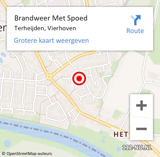 Locatie op kaart van de 112 melding: Brandweer Met Spoed Naar Terheijden, Vierhoven op 2 juli 2024 15:39