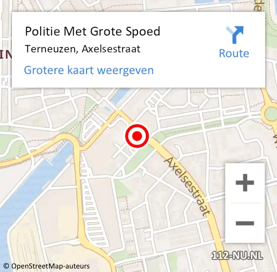 Locatie op kaart van de 112 melding: Politie Met Grote Spoed Naar Terneuzen, Axelsestraat op 2 juli 2024 15:43