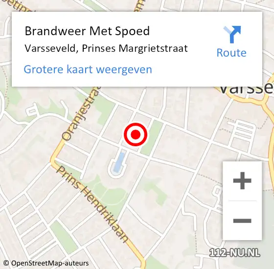 Locatie op kaart van de 112 melding: Brandweer Met Spoed Naar Varsseveld, Prinses Margrietstraat op 2 juli 2024 15:45