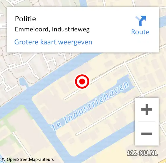 Locatie op kaart van de 112 melding: Politie Emmeloord, Industrieweg op 2 juli 2024 15:55