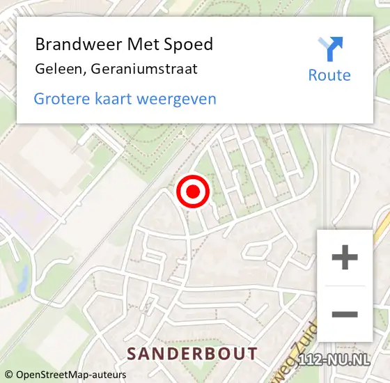 Locatie op kaart van de 112 melding: Brandweer Met Spoed Naar Geleen, Geraniumstraat op 2 juli 2024 15:55