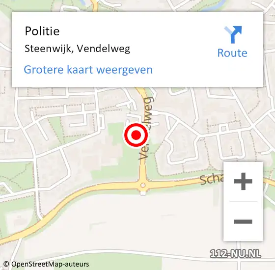 Locatie op kaart van de 112 melding: Politie Steenwijk, Vendelweg op 2 juli 2024 16:27