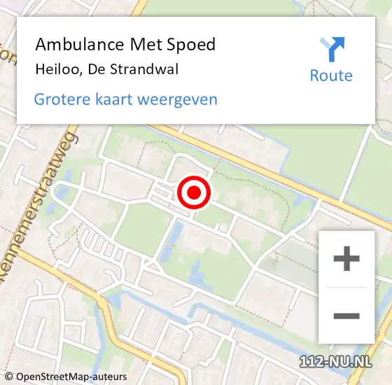 Locatie op kaart van de 112 melding: Ambulance Met Spoed Naar Heiloo, De Strandwal op 2 juli 2024 16:32