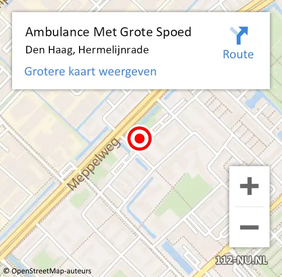 Locatie op kaart van de 112 melding: Ambulance Met Grote Spoed Naar Den Haag, Hermelijnrade op 2 juli 2024 16:59