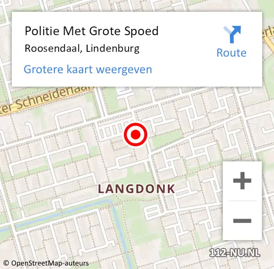 Locatie op kaart van de 112 melding: Politie Met Grote Spoed Naar Roosendaal, Lindenburg op 2 juli 2024 17:35