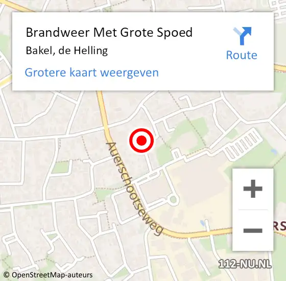 Locatie op kaart van de 112 melding: Brandweer Met Grote Spoed Naar Bakel, de Helling op 2 juli 2024 18:19