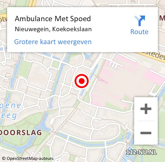 Locatie op kaart van de 112 melding: Ambulance Met Spoed Naar Nieuwegein, Koekoekslaan op 2 juli 2024 18:25