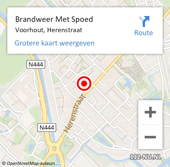 Locatie op kaart van de 112 melding: Brandweer Met Spoed Naar Voorhout, Herenstraat op 2 juli 2024 18:40