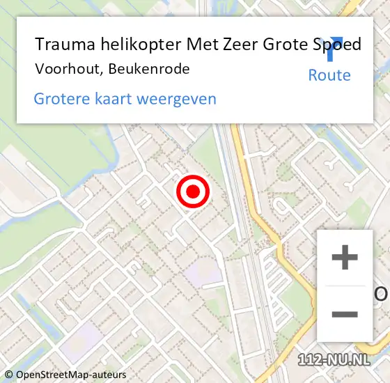 Locatie op kaart van de 112 melding: Trauma helikopter Met Zeer Grote Spoed Naar Voorhout, Beukenrode op 2 juli 2024 19:06