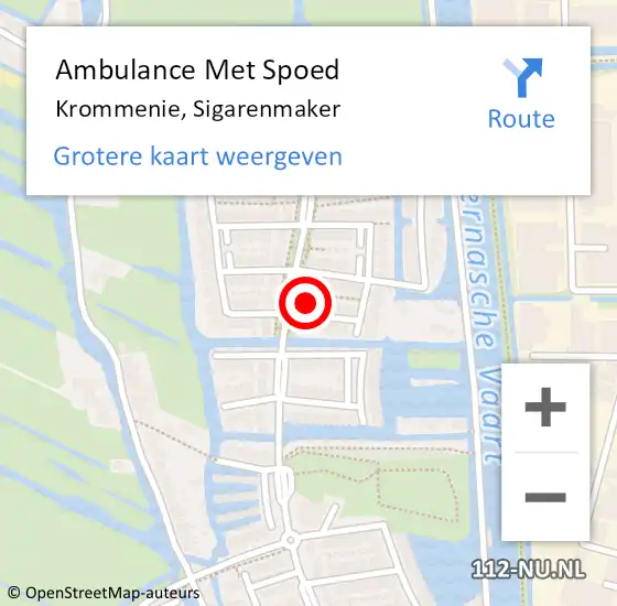 Locatie op kaart van de 112 melding: Ambulance Met Spoed Naar Krommenie, Sigarenmaker op 2 juli 2024 19:06