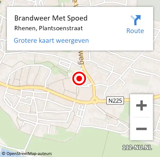 Locatie op kaart van de 112 melding: Brandweer Met Spoed Naar Rhenen, Plantsoenstraat op 2 juli 2024 19:20