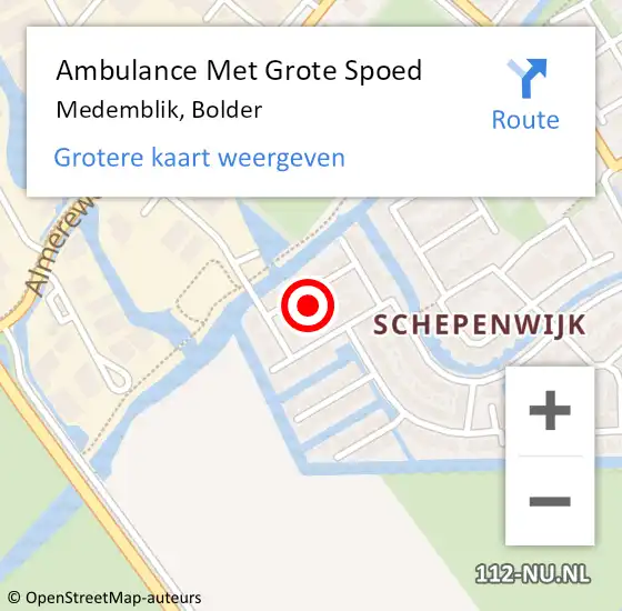 Locatie op kaart van de 112 melding: Ambulance Met Grote Spoed Naar Medemblik, Bolder op 2 juli 2024 19:40