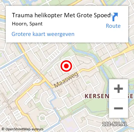 Locatie op kaart van de 112 melding: Trauma helikopter Met Grote Spoed Naar Hoorn, Spant op 2 juli 2024 19:51