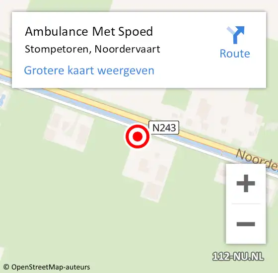 Locatie op kaart van de 112 melding: Ambulance Met Spoed Naar Stompetoren, Noordervaart op 11 oktober 2014 16:27