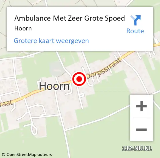 Locatie op kaart van de 112 melding: Ambulance Met Zeer Grote Spoed Naar Hoorn op 2 juli 2024 20:18