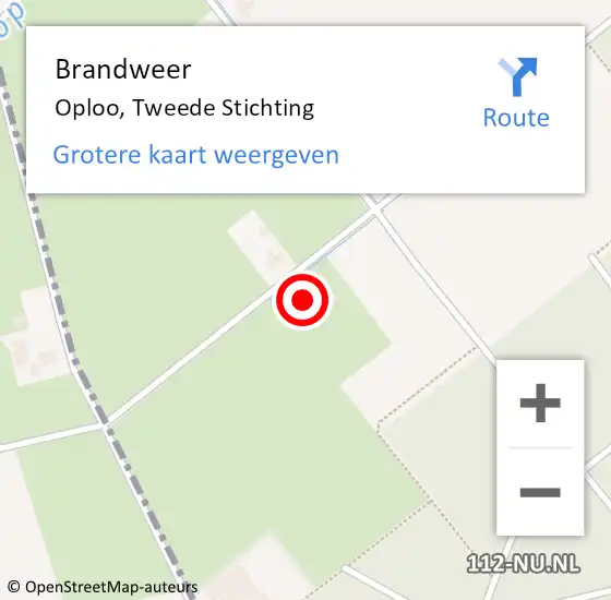 Locatie op kaart van de 112 melding: Brandweer Oploo, Tweede Stichting op 11 oktober 2014 16:29