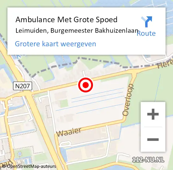 Locatie op kaart van de 112 melding: Ambulance Met Grote Spoed Naar Leimuiden, Burgemeester Bakhuizenlaan op 2 juli 2024 21:10