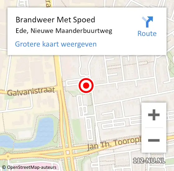 Locatie op kaart van de 112 melding: Brandweer Met Spoed Naar Ede, Nieuwe Maanderbuurtweg op 2 juli 2024 21:15