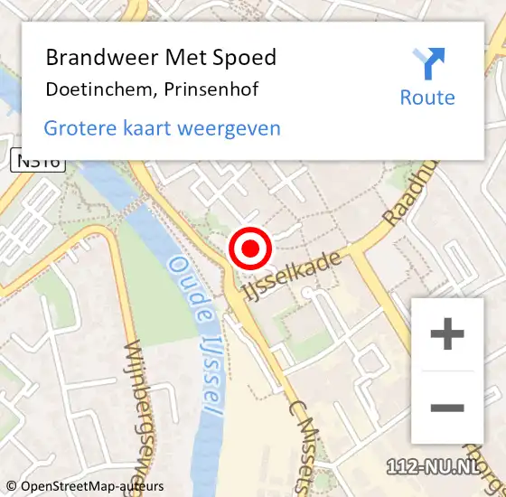 Locatie op kaart van de 112 melding: Brandweer Met Spoed Naar Doetinchem, Prinsenhof op 2 juli 2024 23:30