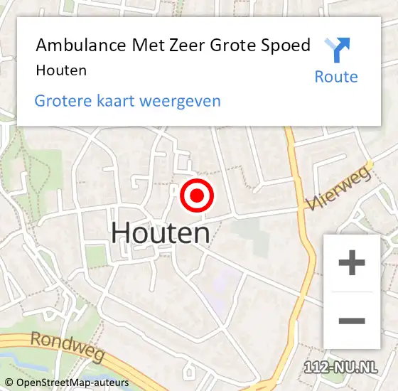 Locatie op kaart van de 112 melding: Ambulance Met Zeer Grote Spoed Naar Houten op 2 juli 2024 23:41