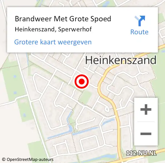 Locatie op kaart van de 112 melding: Brandweer Met Grote Spoed Naar Heinkenszand, Sperwerhof op 3 juli 2024 00:16