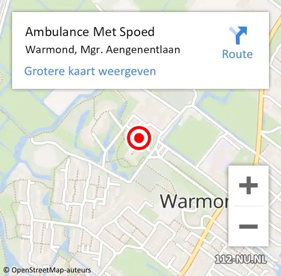 Locatie op kaart van de 112 melding: Ambulance Met Spoed Naar Warmond, Mgr. Aengenentlaan op 3 juli 2024 00:47