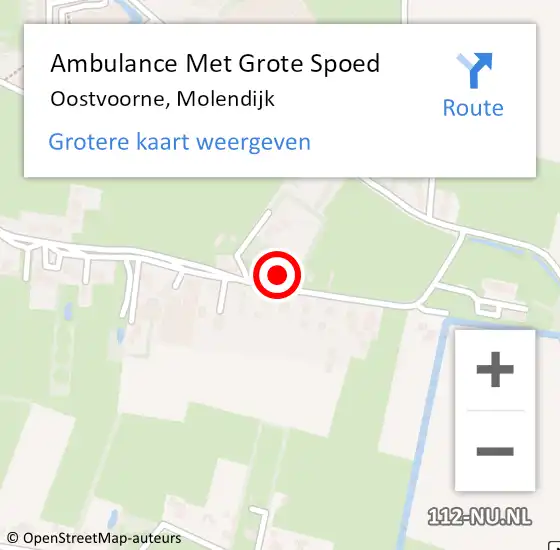 Locatie op kaart van de 112 melding: Ambulance Met Grote Spoed Naar Oostvoorne, Molendijk op 3 juli 2024 01:17