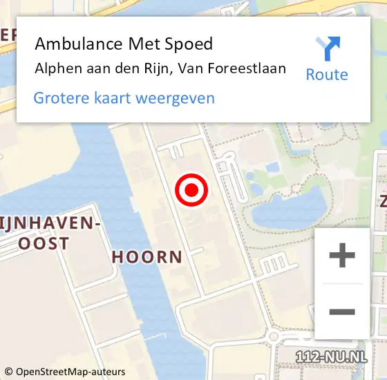 Locatie op kaart van de 112 melding: Ambulance Met Spoed Naar Alphen aan den Rijn, Van Foreestlaan op 3 juli 2024 02:33